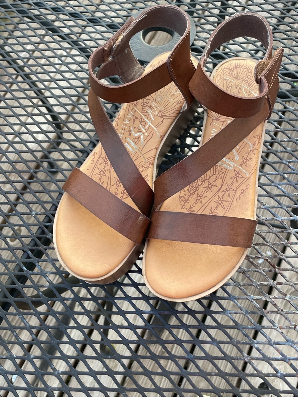 Blowfish Brown Strappy Ankle-Wrap Sandals